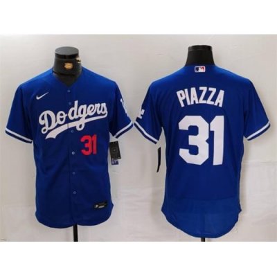 Men Los Angeles Dodgers 31 Mike Piazza Blue Flex Base Stitched Baseball Jersey