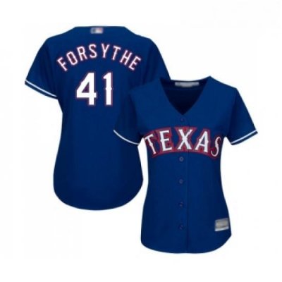 Womens Texas Rangers 41 Logan Forsythe Replica Royal Blue Alternate 2 Cool Base Baseball Jersey