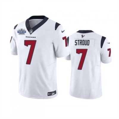 Men Houston Texans 7 C J  Stroud White 2023 F U S E  With Prem1ere Patch Vapor Untouchable Limited Stitched Football Jersey