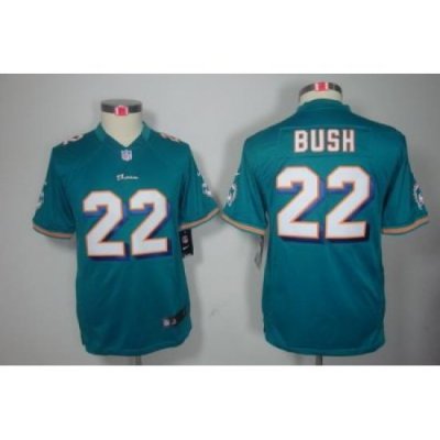 Youth Nike Miami Dolphins 22# Reggie Bush Green Color[Youth Limited Jerseys]