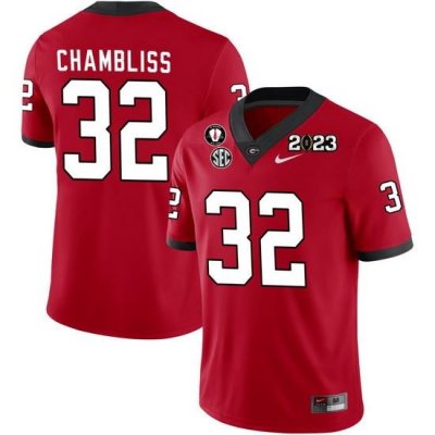 Men #32 Chaz Chambliss Georgia Bulldogs 2022-23 CTP National Championship Football Jerseys