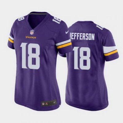 women justin jefferson minnesota vikings purple game jersey