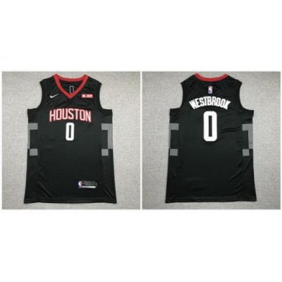 Rockets 0 Russell Westbrook Black Nike Authentic Jersey