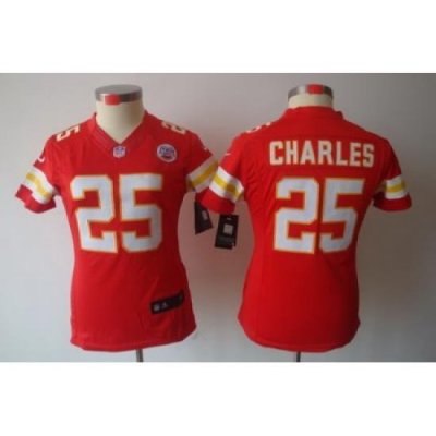 Women Nike Kansas City Chiefs #25 Charles Red Color[LIMITED Jersey]