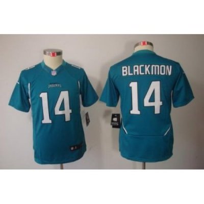 Youth Nike Jacksonville Jaguars 14# Justin Blackmon Green Color[Youth Limited Jerseys]