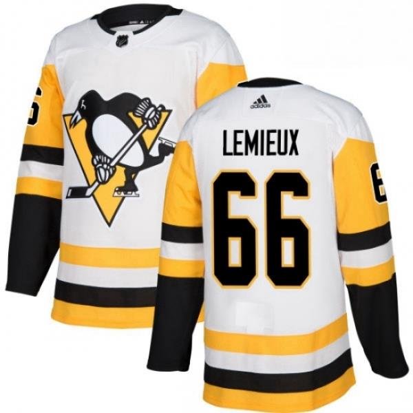 Mens Adidas Pittsburgh Penguins 66 Mario Lemieux Authentic White Away NHL Jersey