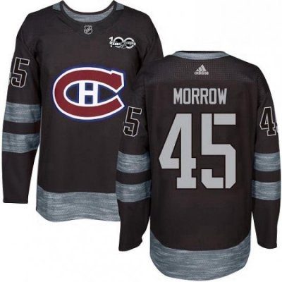 Mens Adidas Montreal Canadiens 45 Joe Morrow Premier Black 1917 2017 100th Anniversary NHL Jersey