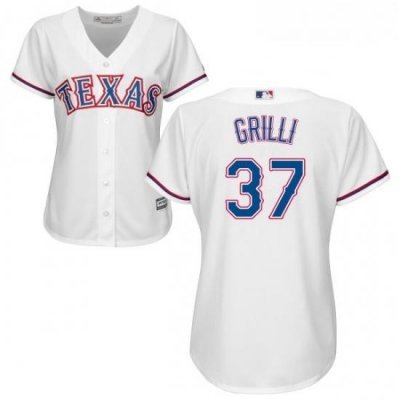 Womens Majestic Texas Rangers 37 Jason Grilli Authentic White Home Cool Base MLB Jersey