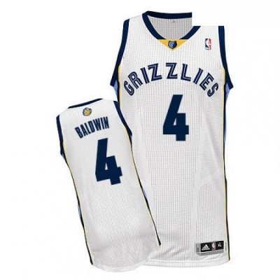 Youth Adidas Memphis Grizzlies 4 Wade Baldwin Authentic White Home NBA Jersey