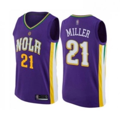 Youth New Orleans Pelicans 21 Darius Miller Swingman Purple Basketball Jersey City Edition