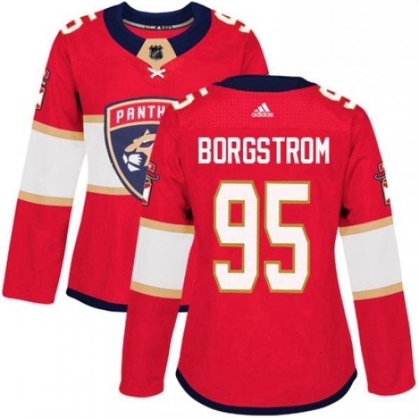 Womens Adidas Florida Panthers 95 Henrik Borgstrom Authentic Red Home NHL Jersey