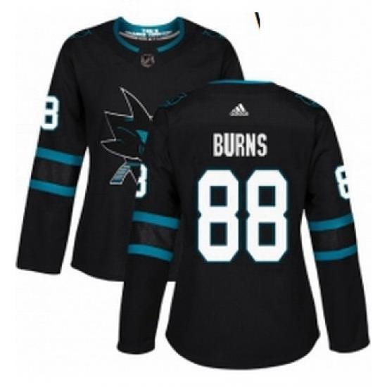 Womens Adidas San Jose Sharks 88 Brent Burns Premier Black Alternate NHL Jersey