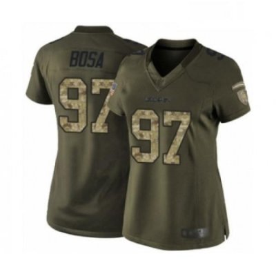 Womens Los Angeles Chargers 97 Joey Bosa Elite Green Salute to Service Football Jersey