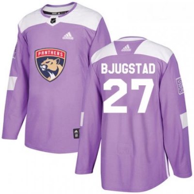 Youth Adidas Florida Panthers 27 Nick Bjugstad Authentic Purple Fights Cancer Practice NHL Jersey