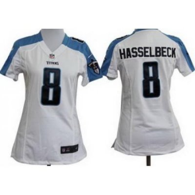 Women Nike Tennessee Titans 8# Matt Hasselbeck White Nike NFL Jerseys