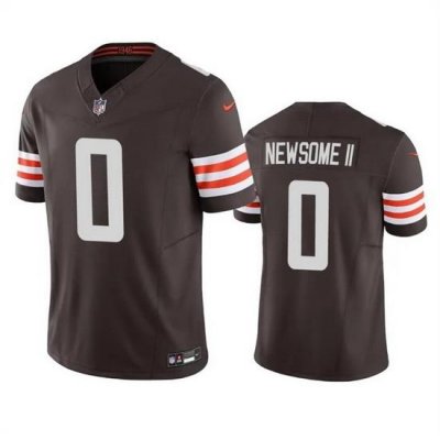 Men Cleveland Browns 0 Greg Newsome II Brown 2023 F U S E  Vapor Untouchable Limited Stitched Jersey