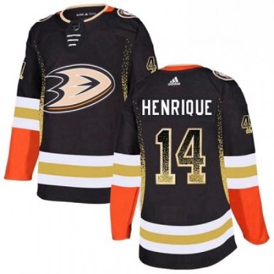 Mens Adidas Anaheim Ducks 14 Adam Henrique Authentic Black Drift Fashion NHL Jersey