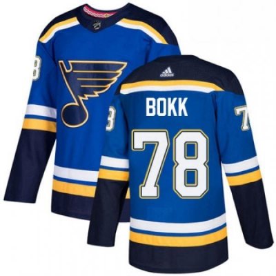 Mens Adidas St Louis Blues 78 Dominik Bokk Authentic Royal Blue Home NHL Jersey