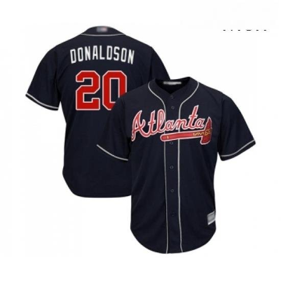 Mens Atlanta Braves 20 Josh Donaldson Replica Blue Alternate Road Cool Base Baseball Jersey