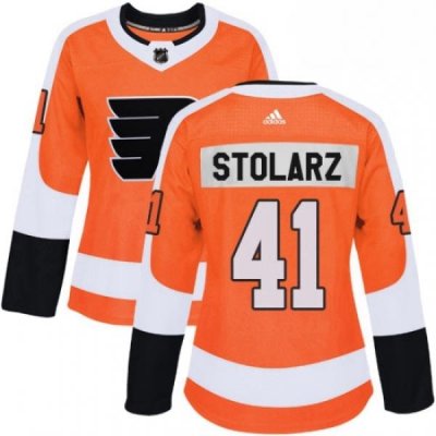 Womens Adidas Philadelphia Flyers 41 Anthony Stolarz Authentic Orange Home NHL Jersey