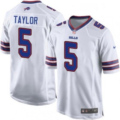 Mens Nike Buffalo Bills 5 Tyrod Taylor Game White NFL Jersey