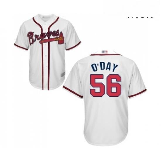 Mens Atlanta Braves 56 Darren O Day Replica White Home Cool Base Baseball Jersey