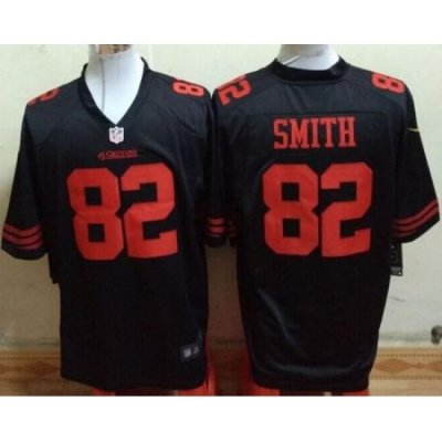 Nike 49ers #82 Torrey Smith Black Alternate Mens Stitched NFL Game Jersey