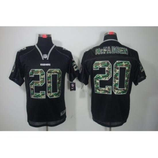 Nike Oakland Raiders 20 Darren McFadden Black Elite Lights Out Camo Number NFL Jersey