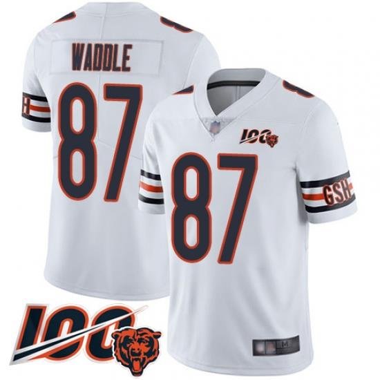 Youth Chicago Bears 87 Tom Waddle White Vapor Untouchable Limited Player 100th Season Football Jersey