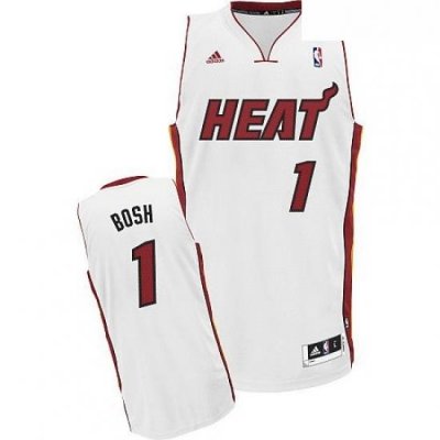 Mens Adidas Miami Heat 1 Chris Bosh Swingman White Home NBA Jersey