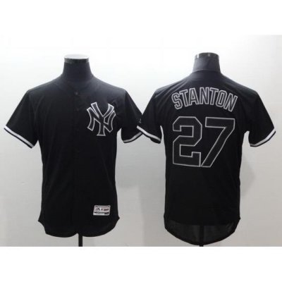 Men NeW York Yankees 27 Giancarlo Stanton Black Fashion Flex Base Stitched jersey