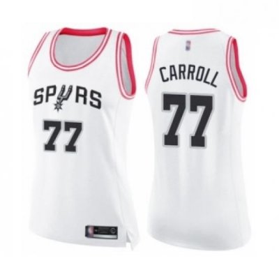 Womens San Antonio Spurs 77 DeMarre Carroll Swingman White Pink Fashion Basketball Jersey