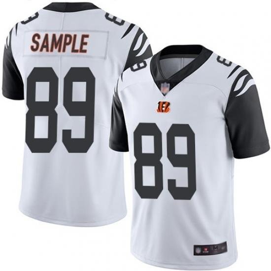 Bengals 89 Drew Sample White 2019 NFL Draft First Round Pick Color Rush Limited Jersey