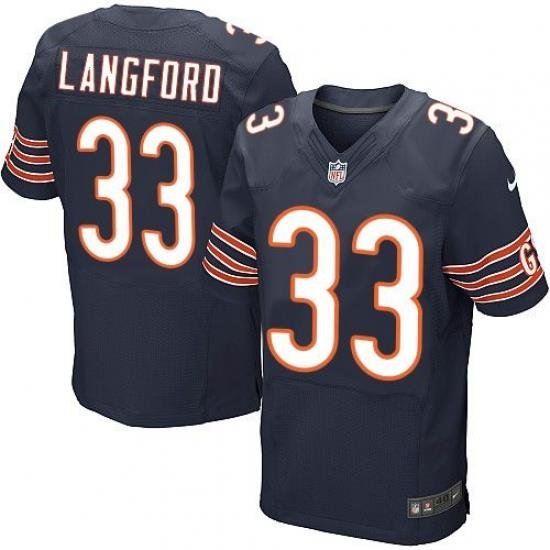 Nike Bears #33 Jeremy Langford Navy Blue Team Color Mens Stitched NFL Elite Jersey