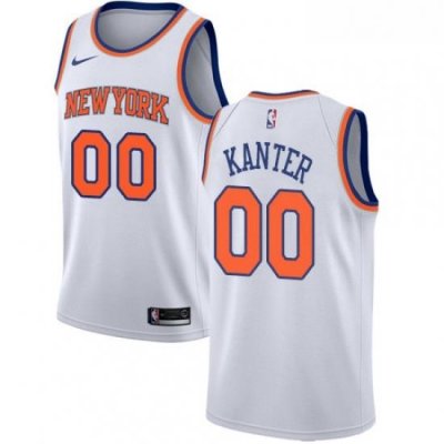 Womens Nike New York Knicks 00 Enes Kanter Authentic White NBA Jersey Association Edition