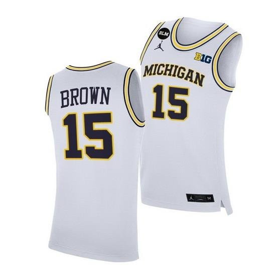 Michigan Wolverines Chaundee Brown 2021 Big Ten Regular Season Champions Blm White Jersey