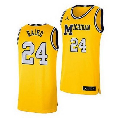 Michigan Wolverines C.J. Baird Maize Retro Limited Basketball Jersey