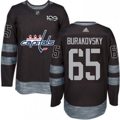 Mens Adidas Washington Capitals 65 Andre Burakovsky Authentic Black 1917 2017 100th Anniversary NHL Jersey