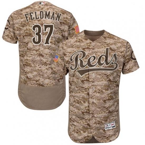 Mens Majestic Cincinnati Reds 37 Scott Feldman Camo Flexbase Authentic Collection MLB Jersey