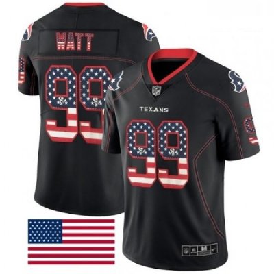 Men Nike Houston Texans 99 JJ Watt Limited Black Rush USA Flag NFL Jersey