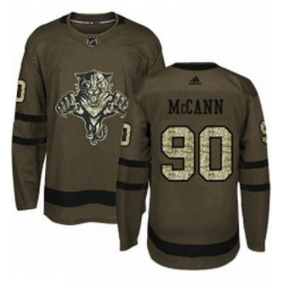 Youth Adidas Florida Panthers 90 Jared McCann Authentic Green Salute to Service NHL Jersey