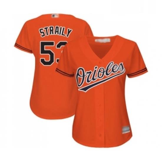 Womens Baltimore Orioles 53 Dan Straily Replica Orange Alternate Cool Base Baseball Jersey