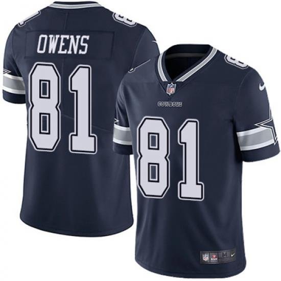 Nike Cowboys #81 Terrell Owens Navy Blue Team Color Mens Stitched NFL Vapor Untouchable Limited Jersey