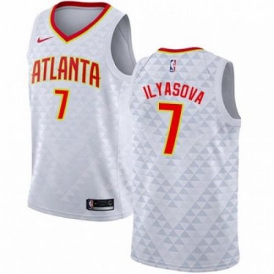 Mens Nike Atlanta Hawks 7 Ersan Ilyasova Authentic White NBA Jersey Association Edition