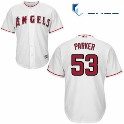 Youth Majestic Los Angeles Angels of Anaheim 53 Blake Parker Authentic White Home Cool Base MLB Jersey