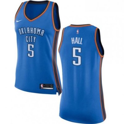 Womens Nike Oklahoma City Thunder 5 Devon Hall Swingman Royal Blue NBA Jersey Icon Edition