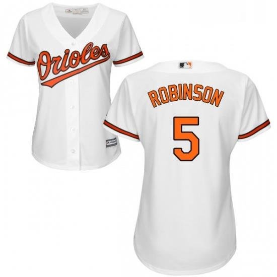 Womens Majestic Baltimore Orioles 5 Brooks Robinson Authentic White Home Cool Base MLB Jersey