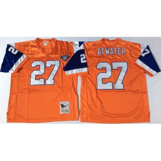 Men Denver Broncos 27 Steve Atwater Orange M&N Throwback Jersey