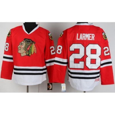 Chicago Blackhawks 28 Steve Larmer Red CCM Throwback NHL Jerseys