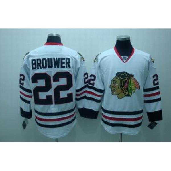 Chicago Blackhawks #22 brouwer white jerseys